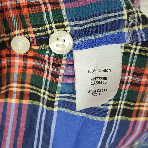 J.Crew Blue Madras Plaid Button Down Long Sleeve Cotton Shirt Women's Small Top - Picture 6 of 6